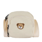 Christmas Gift Bear Embroidery Women Canvas Shoulder Bag Female Small Cross Body Bags Ladies Leisure Zipper Cloth Purse Shell Mobile Phone Bag