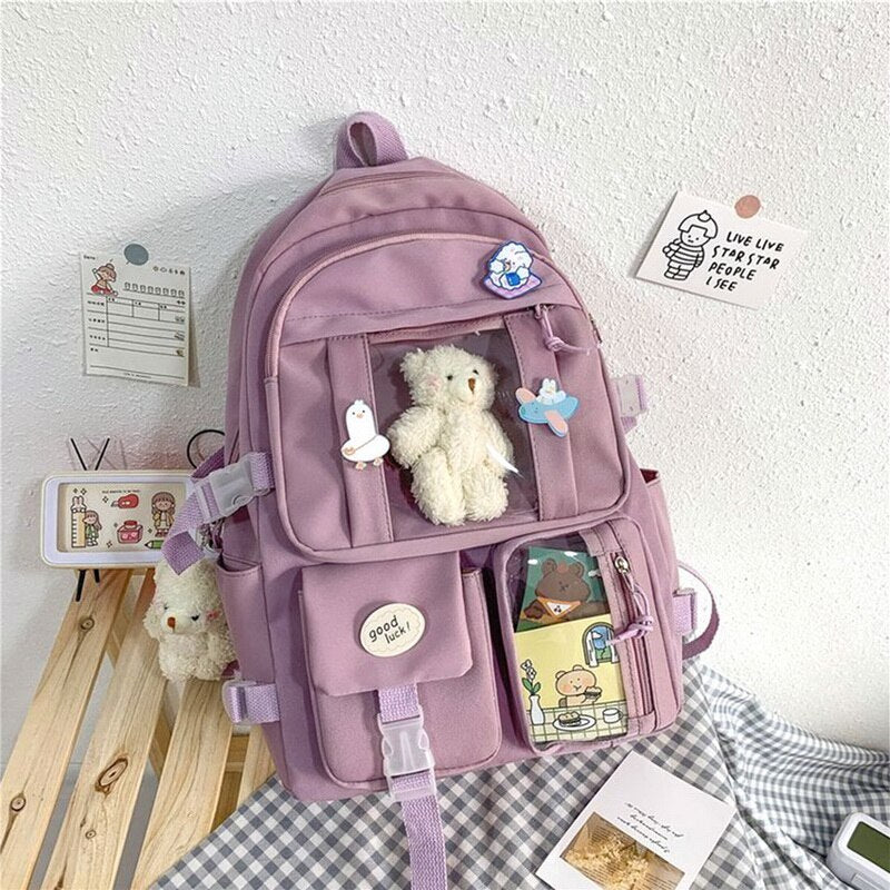 Korean Style Canvas Small Mini Backpack For Women New Fashion Travel  Backpack Leisure School Bag For Tennage Girl Shoulder Bag