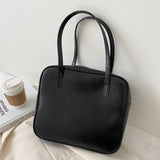 Women Boston Bag Simple Luxury Handbags and Purse Female Fashion Designer PU Leather Tote Bag Ladies Large Capacity Shoulder Bag