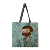 Outdoor shopping bag cartoon oil painting handbag lady leisure handbag lady shoulder bag fashion beach bag lady handbag