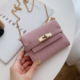 с доставкой 2021 New Lady Wallets Name Metal Lock PU Leather Short Card Holder Chain Girl Purse High Quality Brand Women wallet