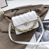 Chain Stone Pattern Leather Crossbody Bags For Women Designer Small Handbags Chain Shoulder Messenger Bag Mini Purses