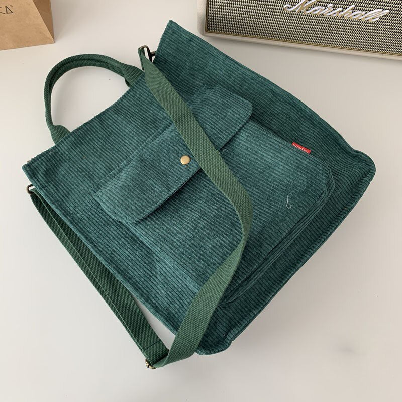 Retro Crocodile Print Large Tote Bag For Women With Zipper Green