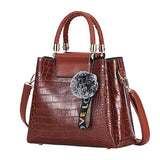 4PS Women Bags Set Luxury Crocodile Female Handbags PU Leather Shoulder Bags Brand Composite Bag Black Top-handle Bag Messenger