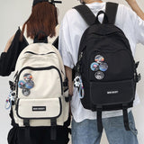 New Female Mochila Large Capacity Waterproof Nylon Cool Backpack Badge Travel Bag Women School Bag Men Laptop Backpacks Bookbag