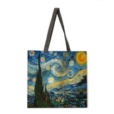 Oil painting stitching printing tote bag tote bag casual tote bag shoulder bag female beach bag foldable shopping bag