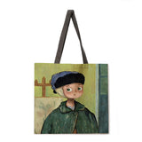 Outdoor shopping bag cartoon oil painting handbag lady leisure handbag lady shoulder bag fashion beach bag lady handbag