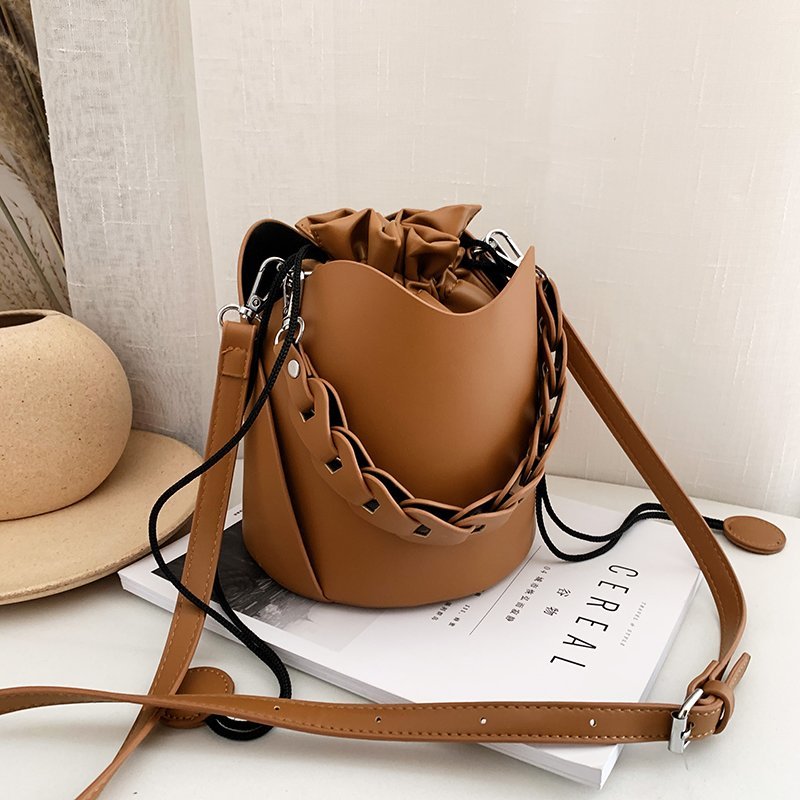 Bucket Bag Retro Fashion Handbags  Real Leather Bucket Bag Brand