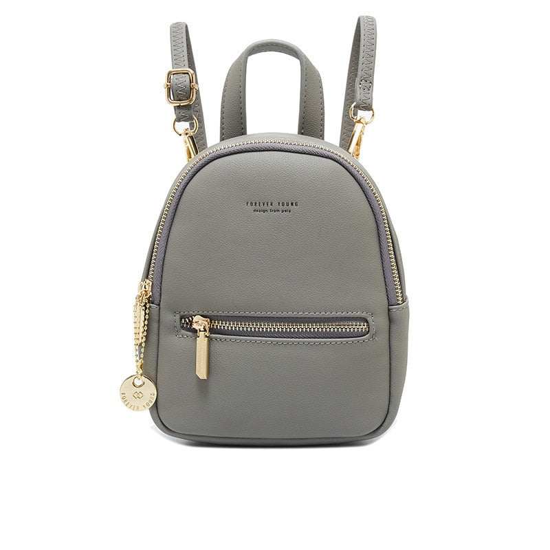Women's Small Stylish Leather Backpack Handbag Purse Designer