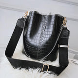 Alligator women bucket Shoulder Bag large capacity PU Leather lady handbag Luxury Designer Female Crossbody Bag bolsos mujer