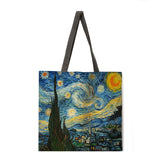 Ladies casual handbag classic oil painting print handbag Love Bird Ladies shoulder bag outdoor beach bag foldable shopping bag