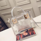 Back to College 2021 New Women Clear Transparent Shoulder Bag Fashion High Quality ABS Solid Zipper Phone Holder Bags Sac A Main Femme