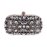 Vvsha Women's Evening Clutch Bag Party Purse Luxury Wedding Clutch For Bridal Exquisite Crystal Ladies Handbag Apricot Silver Wallet