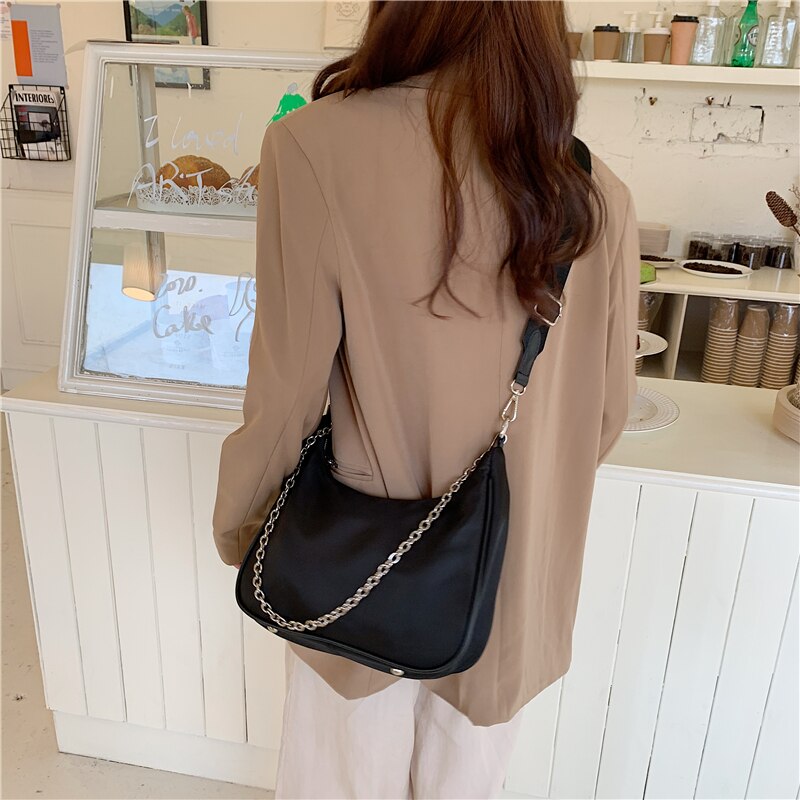 NIGEDU Wide strap Women crossbody bags High quality PU leather shoulder bag  designer Chain female Handbags and wallet bolsas