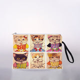 Women's cosmetic bag Japanese style illustration cat digital printing cosmetic bag travel storage bag cosmetic bag