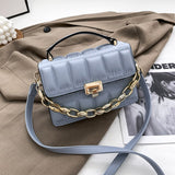 Chain Stone Pattern Leather Crossbody Bags For Women Designer Small Handbags Chain Shoulder Messenger Bag Mini Purses