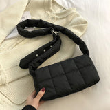 Christmas Gift Designer Cotton Women Crossbody Bag Fashion Down Padded Shoulder Bag Small Nylon Quilted Handbags Woven Space Bags for Women New