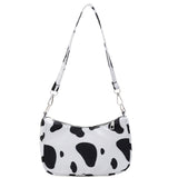 Fashion Women Nylon Cow Pattern Shoulder Bags Printing Youth Ladies Vintage Chian Underarm Bags Small Purse Handbags Totes 2021