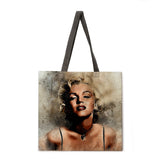 Ladies leisure handbag Monroe oil painting print handbag Ladies shoulder bag Outdoor beach bag Foldable shopping bag