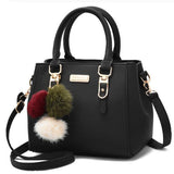 Vvsha Luxury Handbag Women Bags Women Hairball Shoulder Bag  Ladies Hand Bags Vintage Leather Messenger Bag  Female Hand Bolso Bags