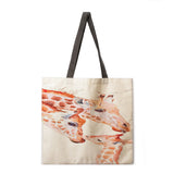 Oil painting giraffe print tote bag tote bag casual tote bag shoulder bag female beach bag foldable shopping bag