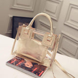 Back to College 2021 New Women Clear Transparent Shoulder Bag Fashion High Quality ABS Solid Zipper Phone Holder Bags Sac A Main Femme