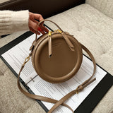 Christmas Gift Small Round Design Luxury Brand Bags For Women 2021 Female Handbags Shoulder Ladies Winter Leather Vintage Crossbody Purses