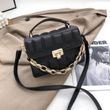 Chain Stone Pattern Leather Crossbody Bags For Women Designer Small Handbags Chain Shoulder Messenger Bag Mini Purses