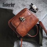 Amberler Women Shoulder Bag PU Leather Small Handbags Famous Designer Ladies Crossbody Messenger Bags Casual Female Travel Bag