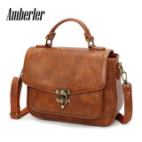 Amberler Women Shoulder Bag PU Leather Small Handbags Famous Designer Ladies Crossbody Messenger Bags Casual Female Travel Bag