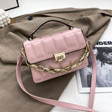 Chain Stone Pattern Leather Crossbody Bags For Women Designer Small Handbags Chain Shoulder Messenger Bag Mini Purses