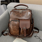 Fashion Leather Backpack Women Travel Luxury Qualited Backpacks Bags for Women Large Capacity Waterproof Bookbag Vintage Mochila