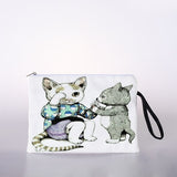 Women's cosmetic bag Japanese style illustration cat digital printing cosmetic bag travel storage bag cosmetic bag