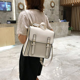 Back to College 2020 new Backpack Female Pu Leather Bag Women's Backpack Fashion School Bag for Girls High Quality Leisure travel Bag Sac A Dos