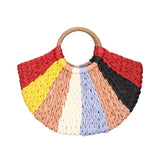 Vvsha Casual Rattan Half Moon Women Handbags Designer Summer Beach Straw Bags Wicker Woven Large Tote Ladies Travel Purses Bali Bag