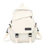 Christmas Gift New Ladies Backpack Fashion Beige Nylon Fabric Shoulder Bag Unisex Student Backpack Suitable For Leisure Travel Female Mochila