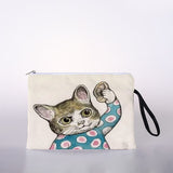 Women's cosmetic bag Japanese style illustration cat digital printing cosmetic bag travel storage bag cosmetic bag