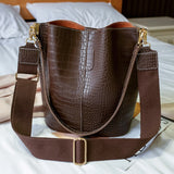 Alligator women bucket Shoulder Bag large capacity PU Leather lady handbag Luxury Designer Female Crossbody Bag bolsos mujer