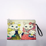 Women's cosmetic bag Japanese style illustration cat digital printing cosmetic bag travel storage bag cosmetic bag