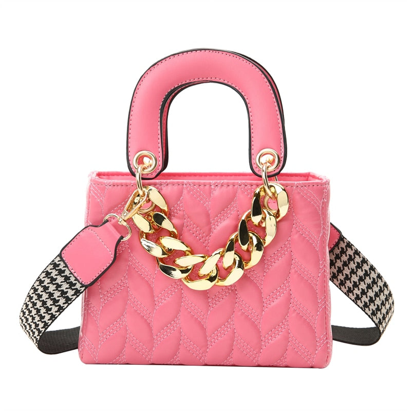 2023 New Embroidery Diamond Lattice PU Leather Women's Handbags