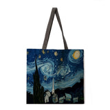 Ladies casual handbag classic oil painting print handbag Love Bird Ladies shoulder bag outdoor beach bag foldable shopping bag