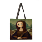 Outdoor shopping bag cartoon oil painting handbag lady leisure handbag lady shoulder bag fashion beach bag lady handbag