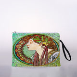 Mucha oil painting cosmetic bag ladies mini cosmetic bag storage bag travel storage bag handbag