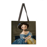 Outdoor shopping bag cartoon oil painting handbag lady leisure handbag lady shoulder bag fashion beach bag lady handbag