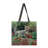 Oil painting garden cat ladies handbags ladies handbags ladies shoulder bags outdoor beach handbags fashion shopping bags