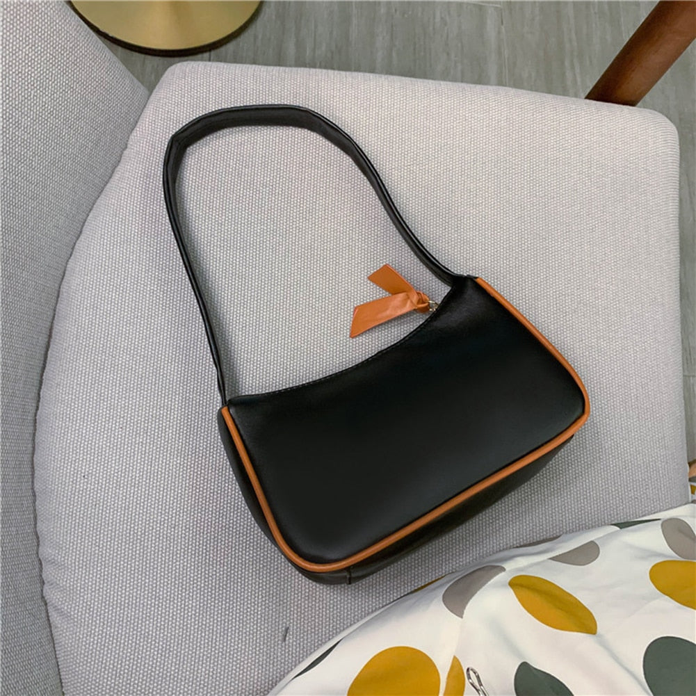 Fashion Women Shoulder Underarm Bag Nylon Solid Color Top-handle Clutch  Ladies Zipper Shopper Bag Trend Exquisite Handbag Pouch
