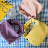 Christmas Gift Mara's Dream Fashion Bags Totes Women Bag Pleated Bags Female Handbag Girl All-match Candy colors HandBag Baguette Shape Bags