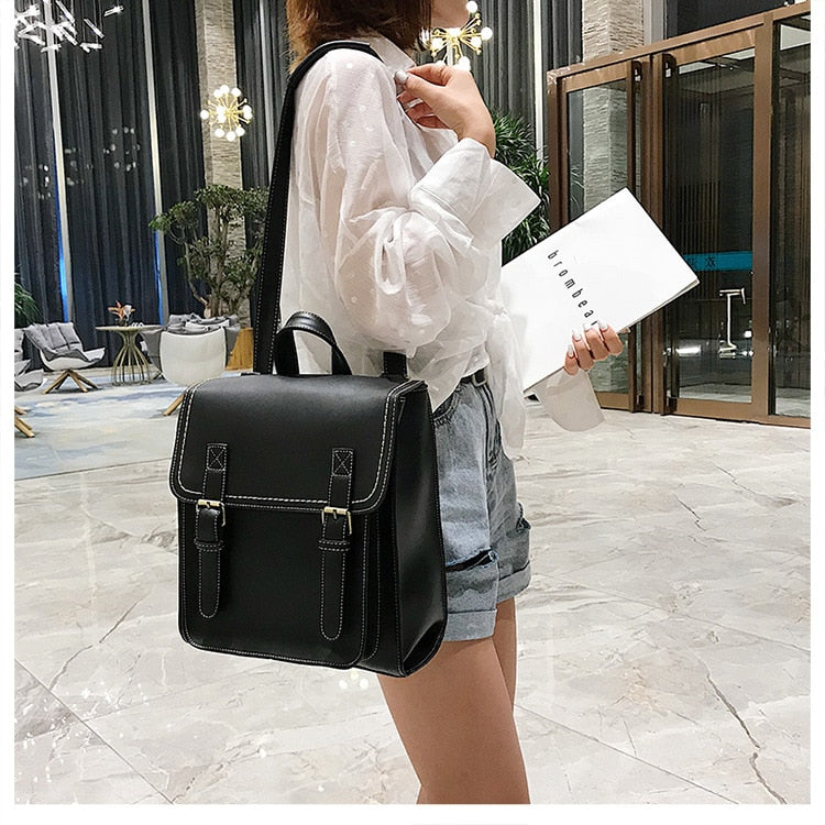 Women's Fashion Leather Backpack High Quality Multi-Function