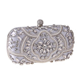 Vvsha Women's Evening Clutch Bag Party Purse Luxury Wedding Clutch For Bridal Exquisite Crystal Ladies Handbag Apricot Silver Wallet