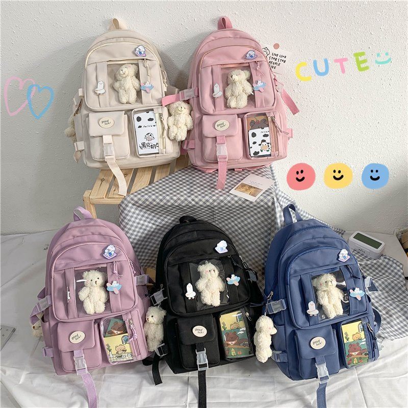 New Korean Style Women Backpack Harajuku Ulzzang Junior High School Student  School Bag For Girl Female Small Mini Travel Bagpack